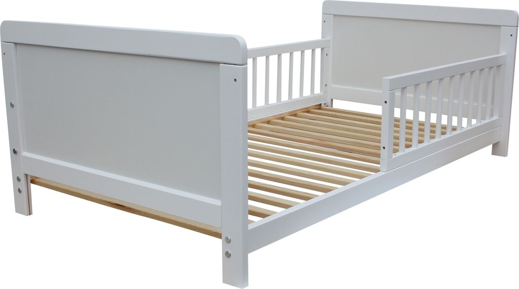 Kinderbett Juniorbett Beistellbett Wiege 140x70cm 4in1 weiß Produktbild 6