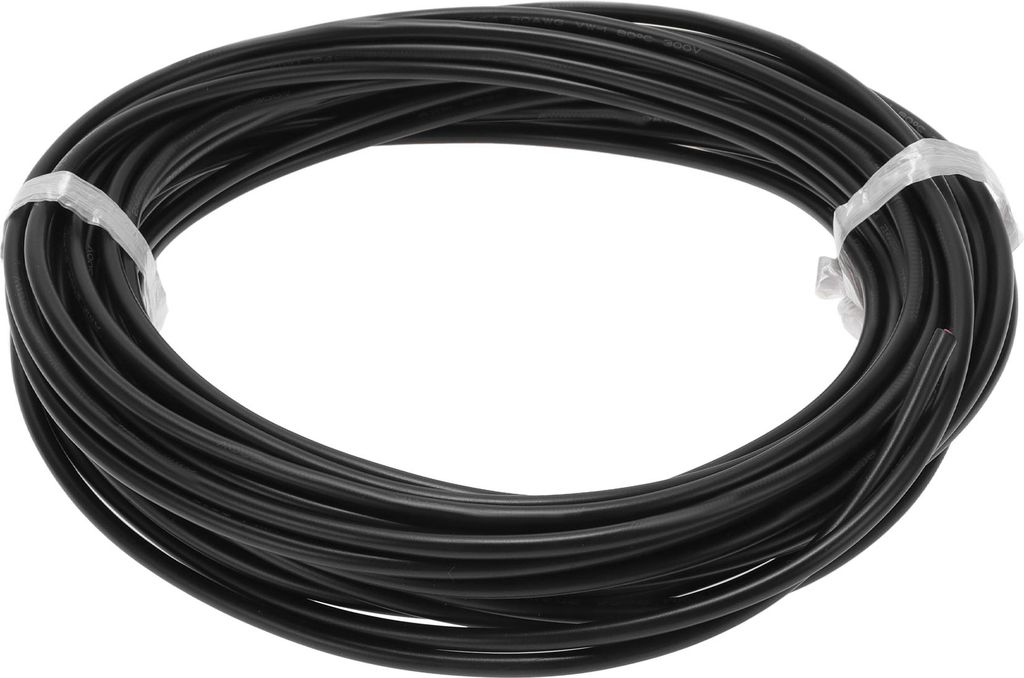 1 Stück Erdungsdraht Vollständig isoliert & Soft-Touch-Mantel Stromkabel 15m Schwarz TC 20AWG 2 Leiter