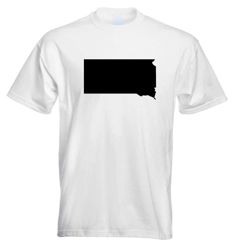 Kiwistar - T-Shirt - Weiss - USA - Bundesstaat - South Dakota Herren Funshirt Bedruckt Design Sprüche Spruch Motive - mit Motiv Bedruckt - Funshir...