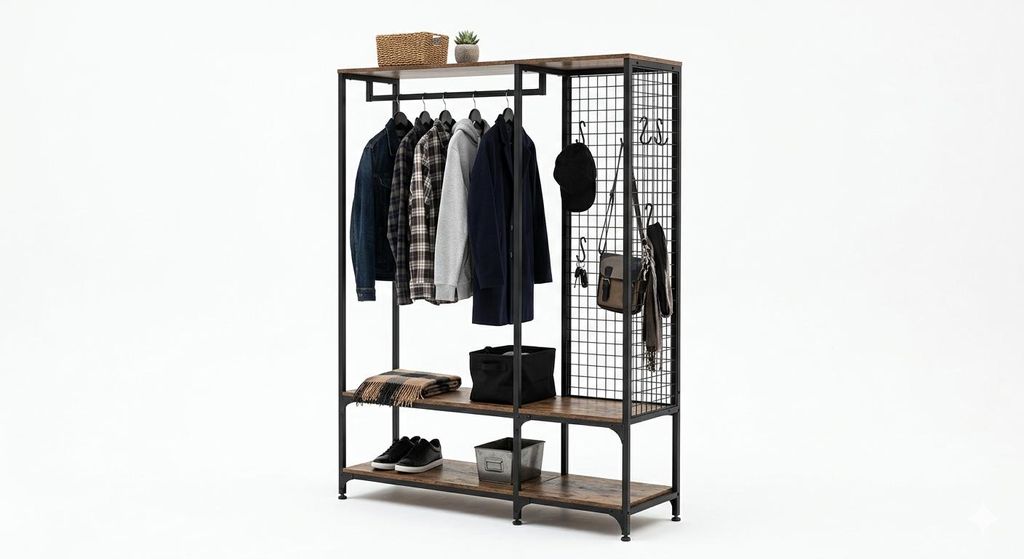 Penderie autoportante Loft - portant RCR16BXV1 (noyer Image du produit 