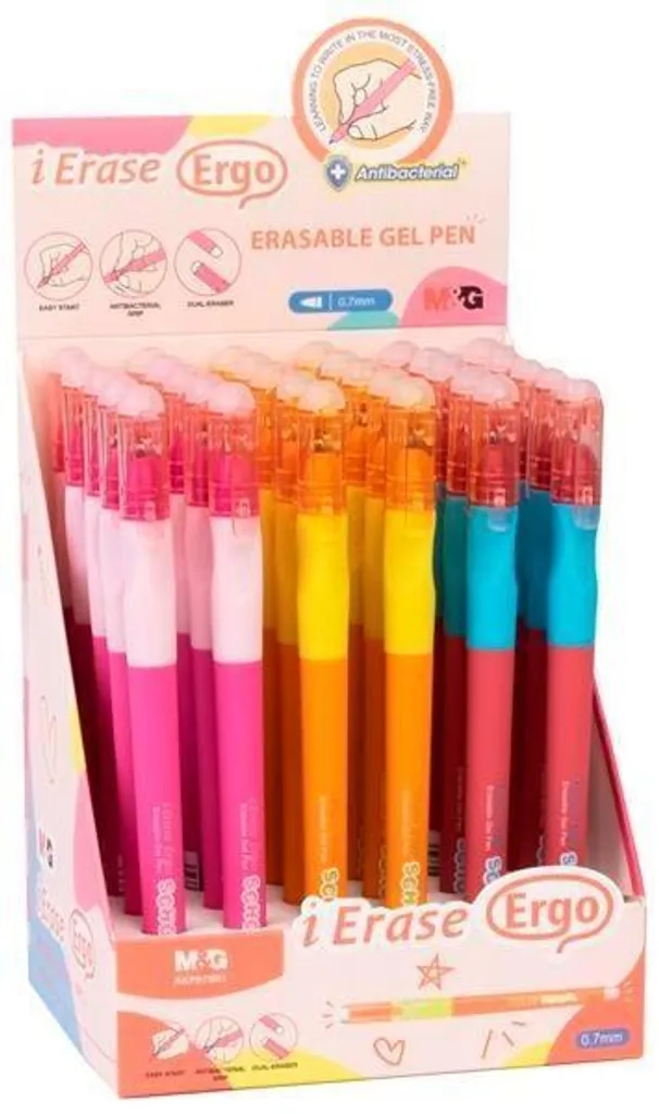 Stylo Effaçable Bleu 0.7mm ErgoGirls : Écriture Douce et Précision 30u
