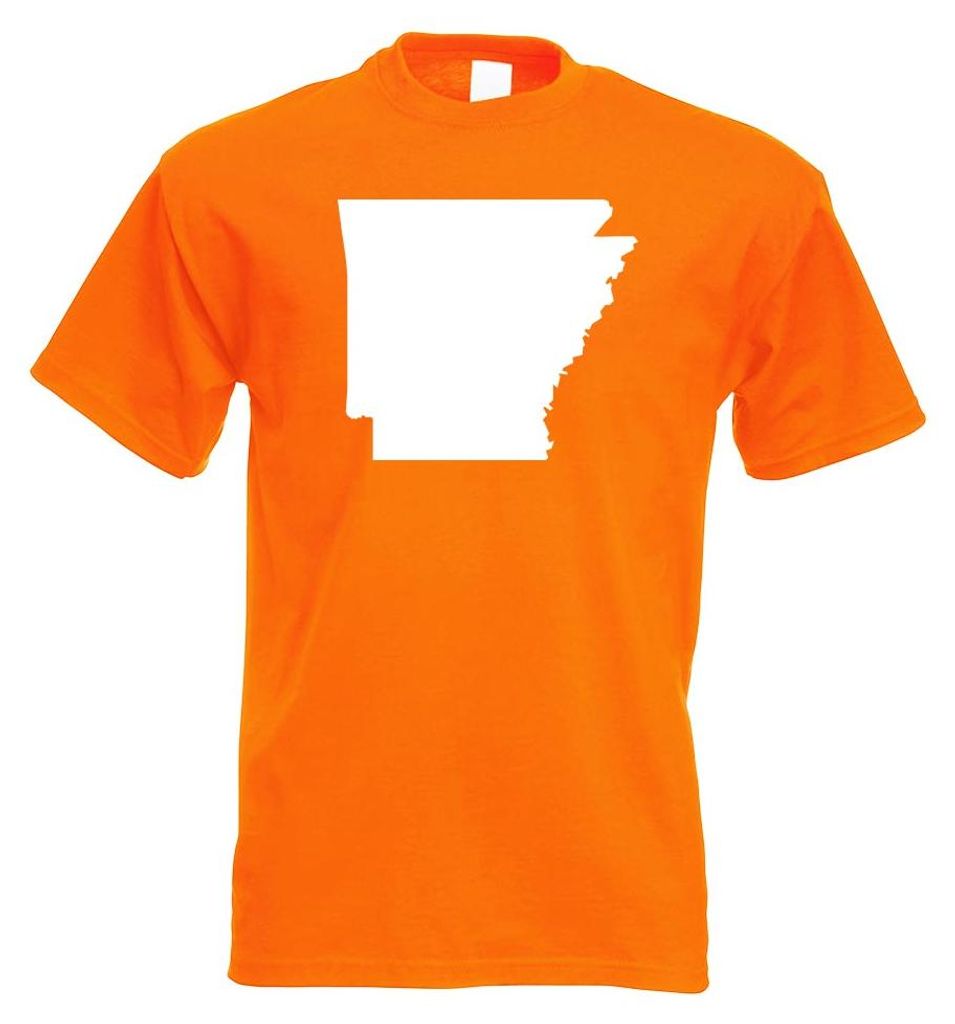 Kiwistar - T-Shirt - orange - USA - Arkansas Little Rock Herren Funshirt Bedruckt Design Sprüche Spruch Motive - mit Motiv Bedruckt - Funshirt Des...