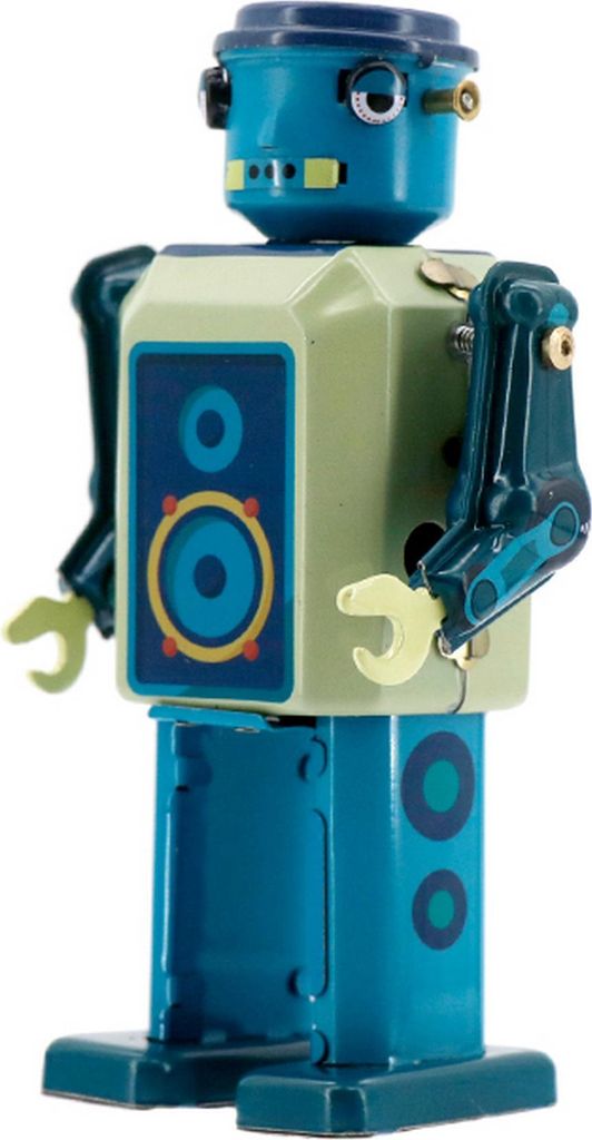 Mr & Mrs Tin - Vinyl Bot Blechroboter aufziehbar Deko-Objekt - 14 x 8cm