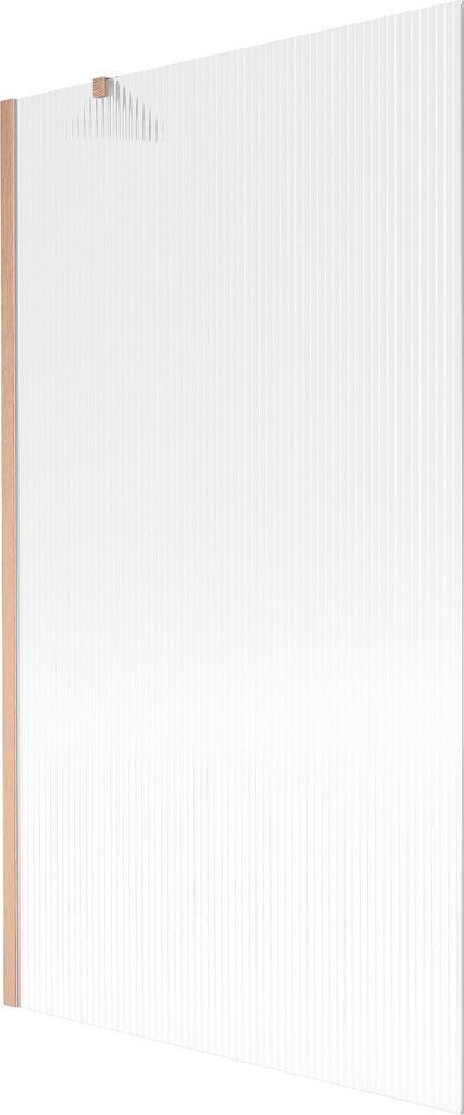 Mexen Next 1-flügelige Badewannenabtrennung 100 x 150 cm, Streifen, gebürstetes Kupfer - 895-100-000-00-09-65