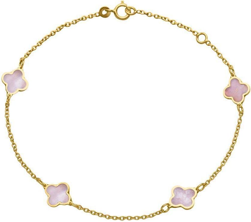 585er Goldarmband für Damen von JEWLIX mit Blüten aus Perlmutt