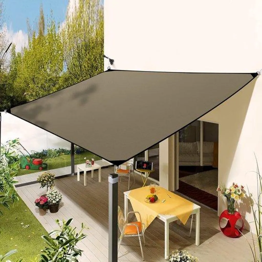 Voile d'ombrage 2x3m anti-UV 95% en polyester PES haute résistance Pro