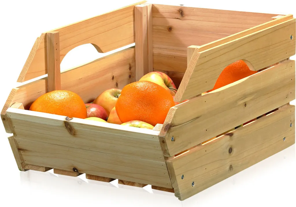 Cagette de stockage en bois empilable pour pommes et pommes de terre