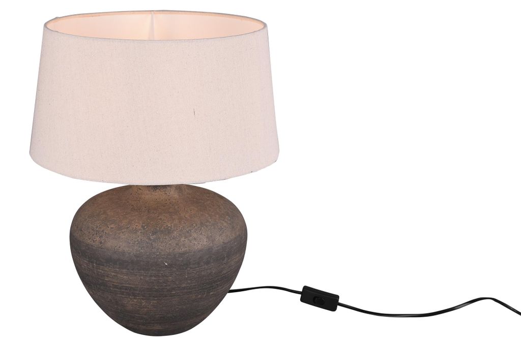 Lampada da tavolo LOU marrone-beige 1xE27x60W in tessuto, Immagine del prodotto 