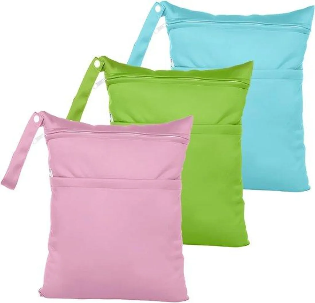 Couches lavables imperméables avec pochette de voyage et attaches