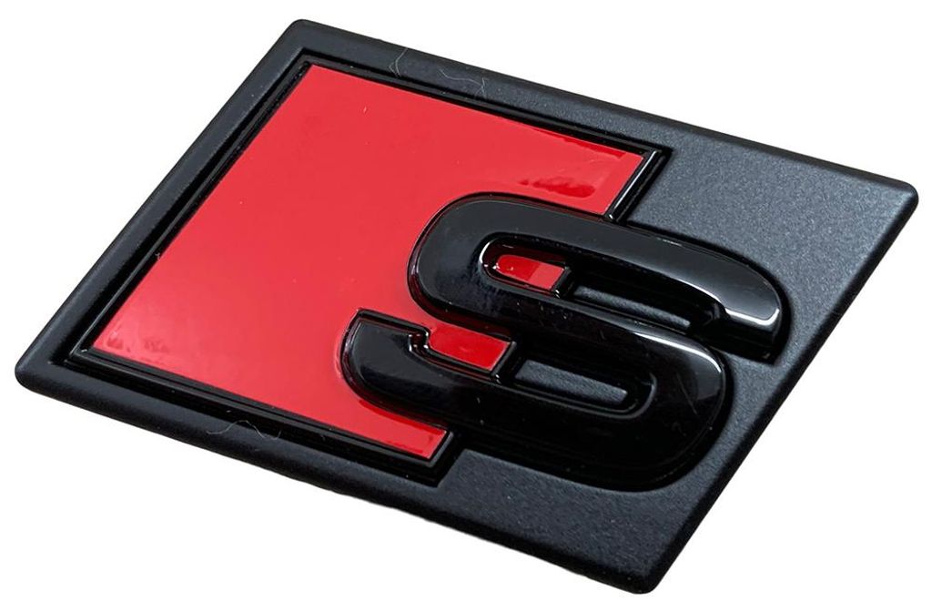 Universal Original Audi S Kühlergrill Grill Emblem Schriftzug Logo Schwarz Black – Produktansicht