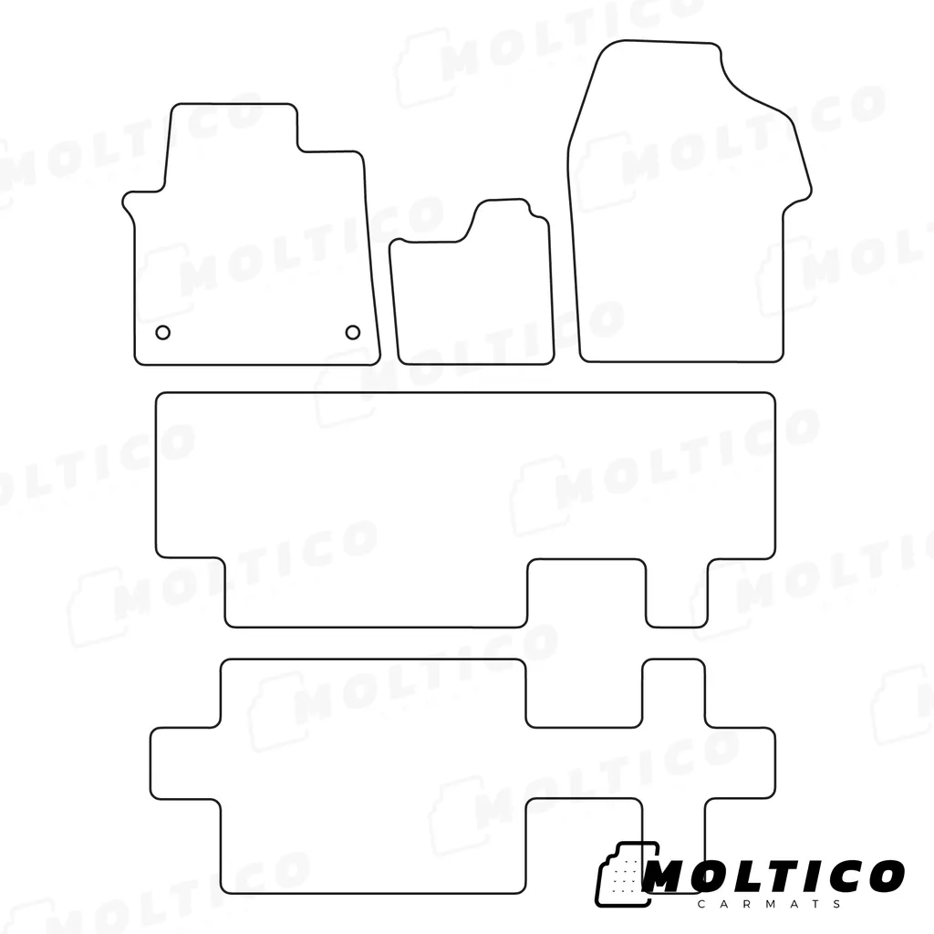 Tappetini In Gomma Per Citroen Jumpy III Dal 2016, Antiscivolo, Resistenti A -50°C/+110°C, Su Misura Con Scansione 3D