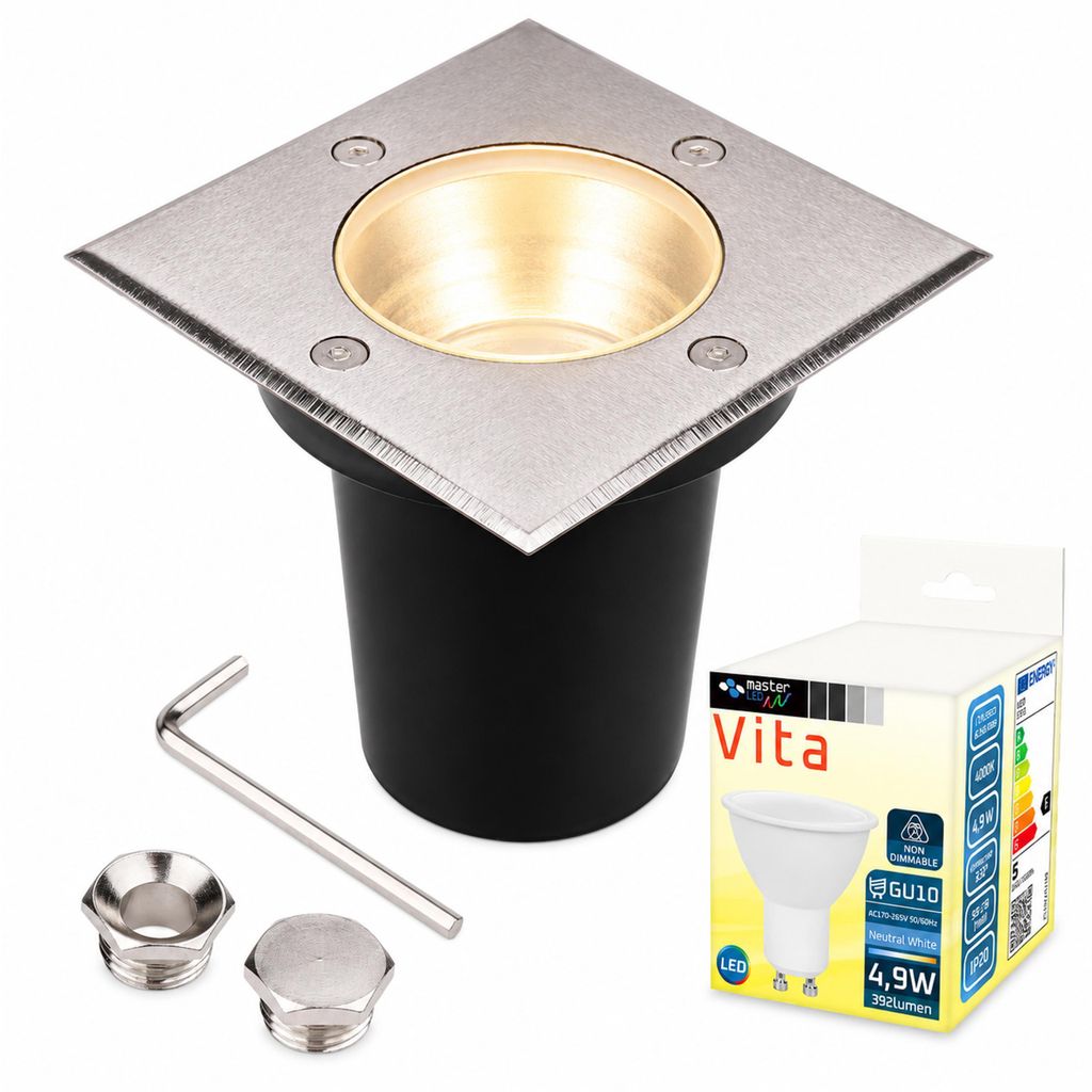 LED bodové svítidlo pro vestavbu do podlahy, patice GU10, Obrázek produktu 