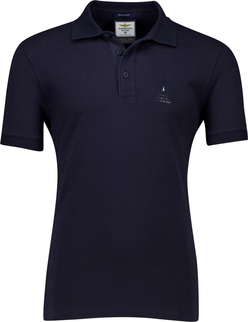 Dunkelblaues Aeronautica Militare Polo einfarbig