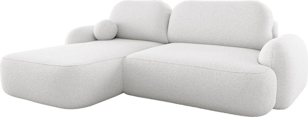BEDANTE Ecksofa MOLLY L Links TERRA FROTTE 00 Weiß mit Schlaffunktion L-Form Sofa mit Stauraum Bettkasten Wohnzimmersofa Couch Sofa Bettsofa Bettk...