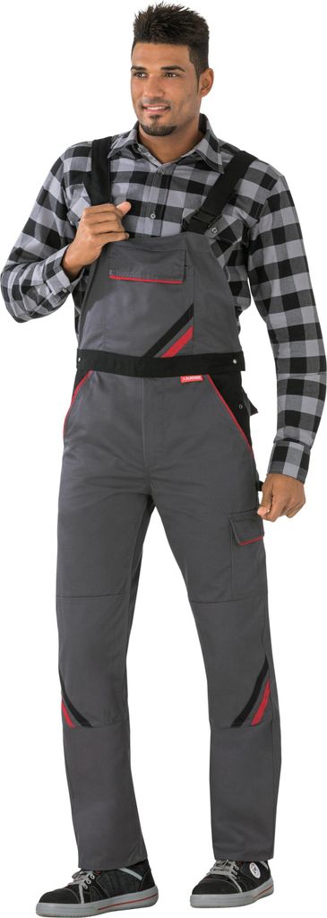 Latzhose Highline Gr.60 schiefer/schwarz/rot PLANAM Produktbild 