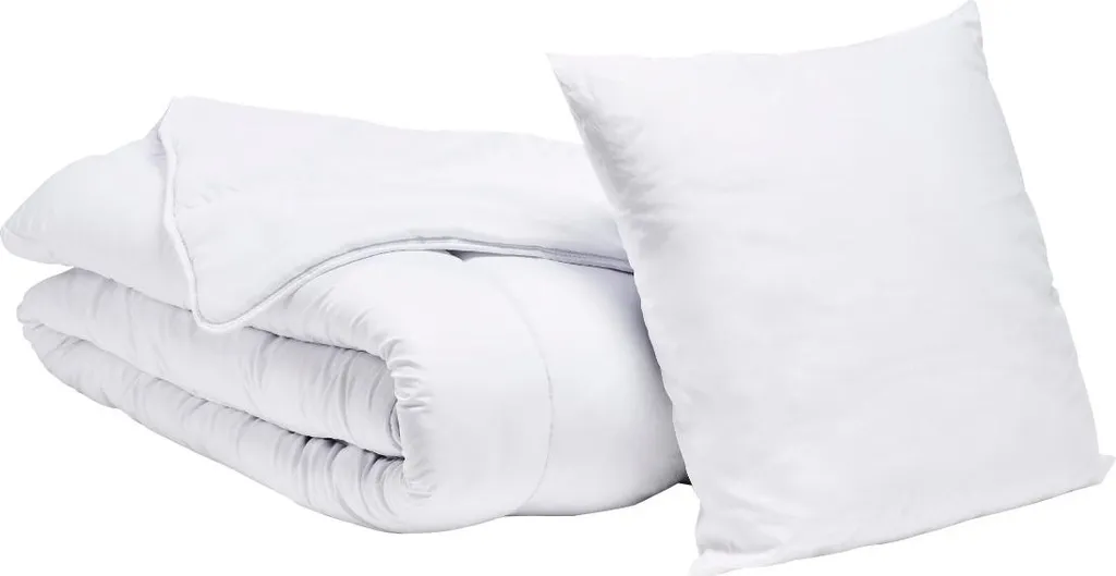 Pack Bleu Câlin Anti-Acariens : Couette 140x200 et Oreiller 60x60 cm