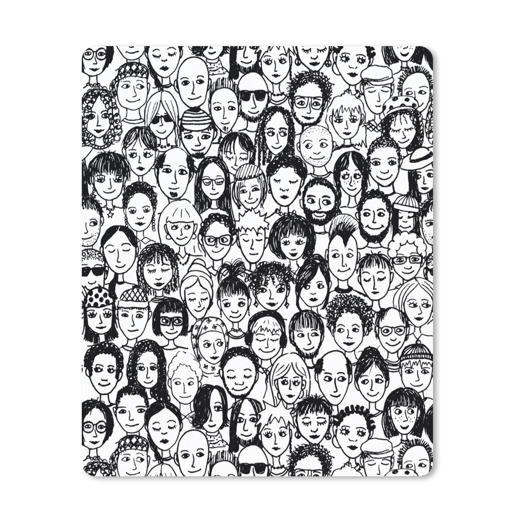 MuchoWow Mauspad Mousepad Muster - Gesicht - Schwarz und Weiß 19x23 cm - Mousepads - Maus Mat - Pad - Mausunterlage - Mauspads - Spielen