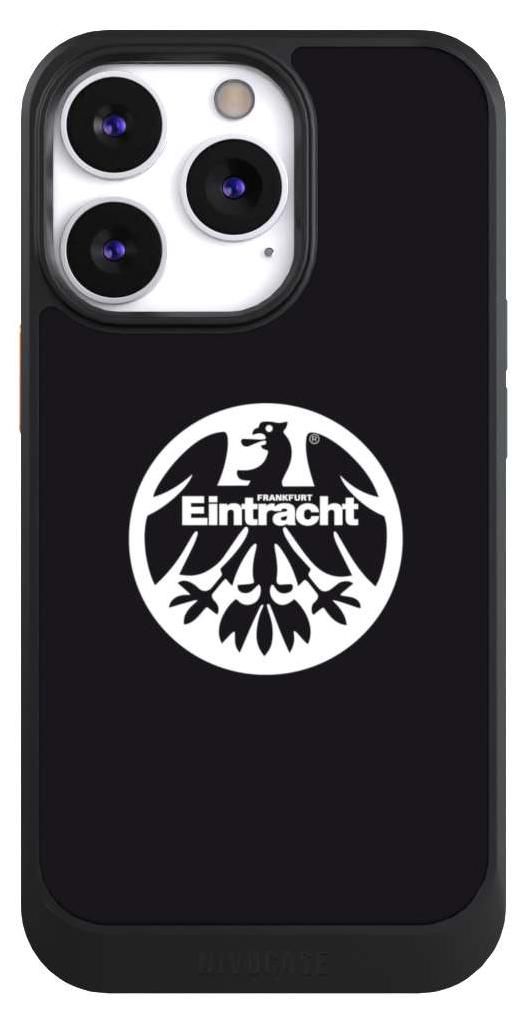 NIVOCASE Hülle für Apple iPhone 13 Pro Handyhülle NIVOcore Case Schwarz Adler Eintracht Frankfurt Logo