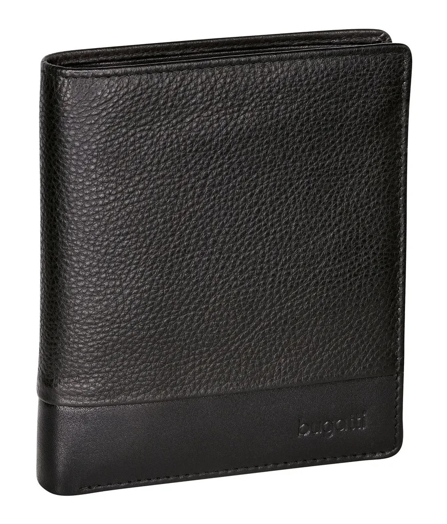 Bugatti Portafoglio Uomo Atlanta Black - Vera Pelle Nera Resistente