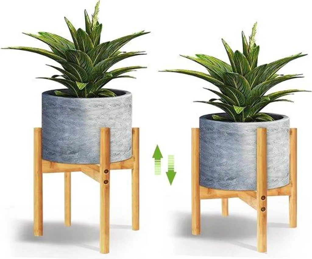 Support à plantes en bois stable et robuste - Design médiéval 15cm