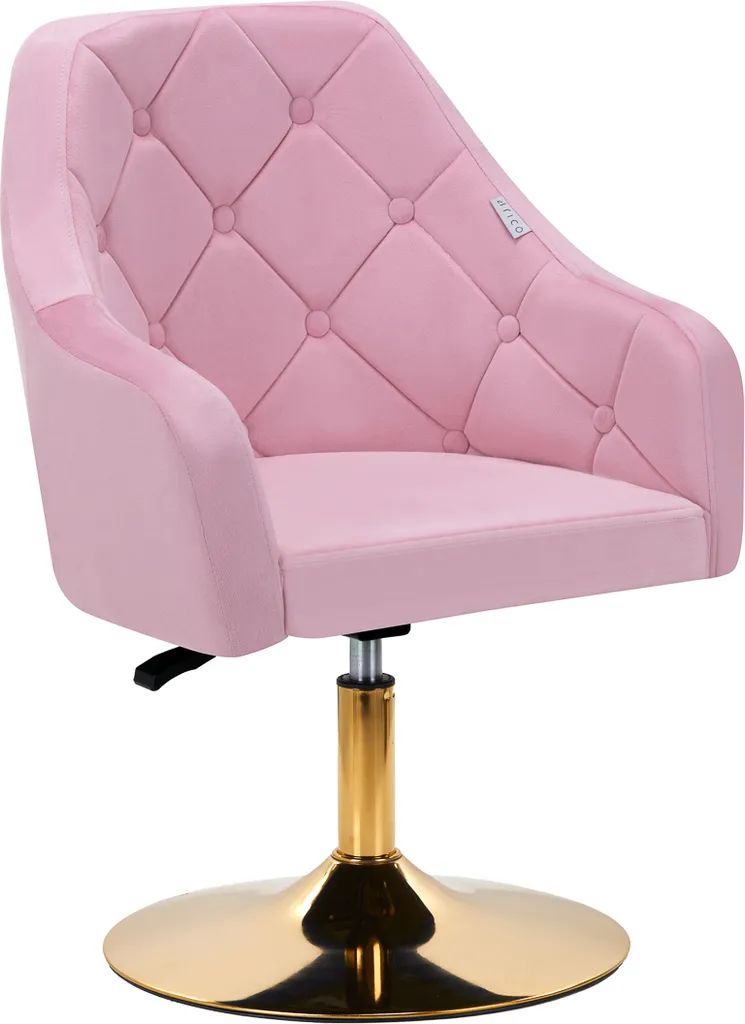 Fauteuil pivotant 4Rico Qs-Bl14G velours rose : fini les sièges inconforts