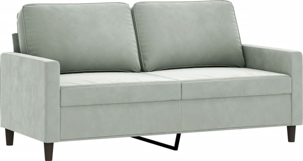 vidaXL 2-osobowa sofa jasnoszara 140 cm aksamitna Zdjęcie produktu 