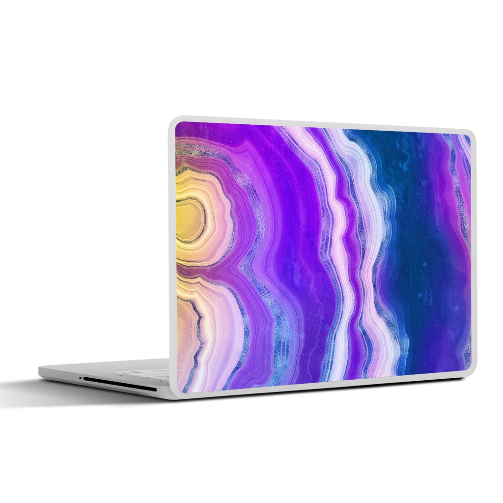 MuchoWow Laptop Aufkleber Sticker Cover Neon - Achat - Edelstein-Mix 31x22.5 cm - Laptop-Deko