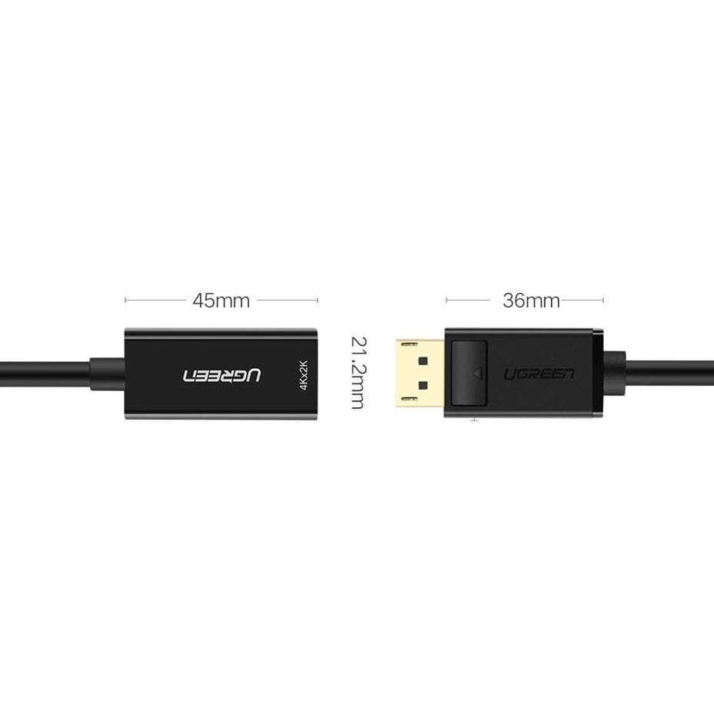 Ugreen Kabel von DisplayPort (mnnlich) auf HDMI (weiblich) (unidirektional) 1080P 60Hz 12bit Schwarz (40362)