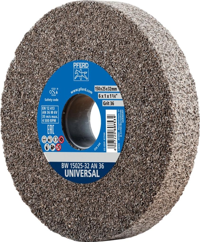PFERD TOOLS Schleifbockscheibe Ø 150x25mm Bohrung-Ø 32mm A36 für universelle Schleifaufgaben