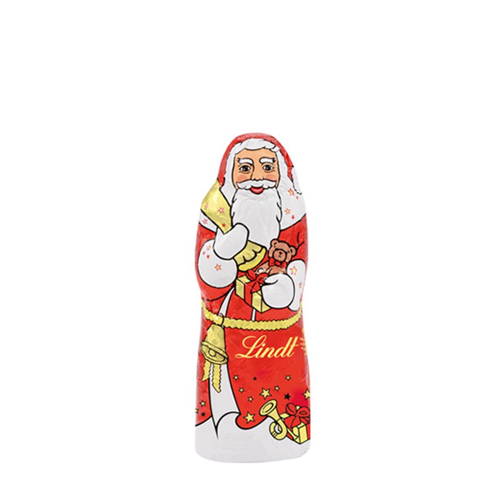A Lindt Santa Claus chocolate figure.