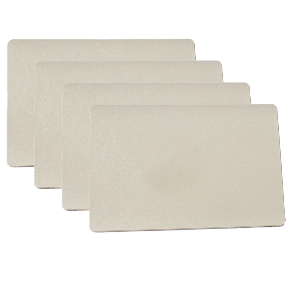 Tischsets Abwaschbar, Tischset Leder Kunstleder Wasserdicht Platzset für Zuhause Restaurant Speisetisch,(grau)