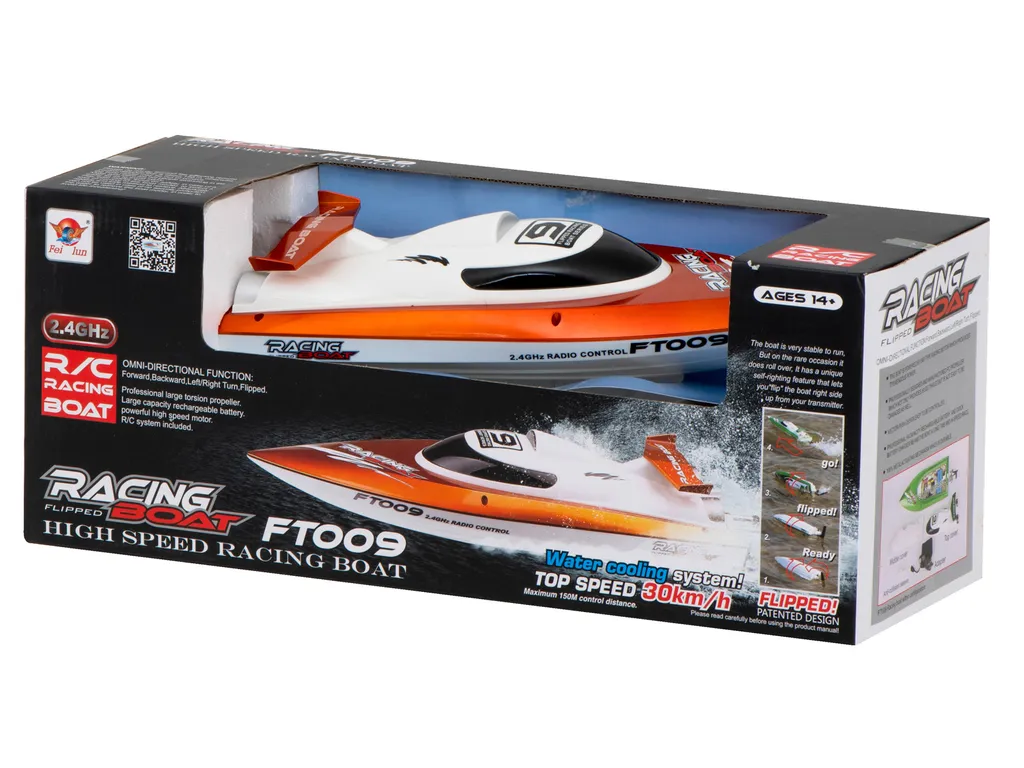 Bateau de Course RC FT009 Vert - Speedboat Rapide pour Lac et Étang - 4