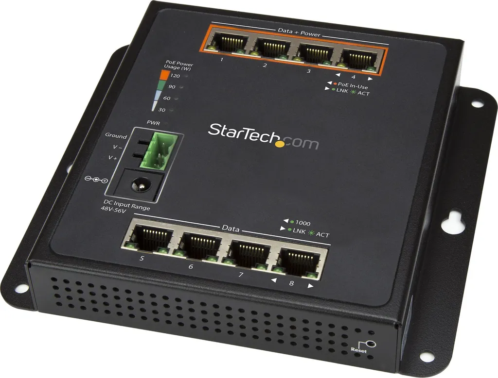 Switch Industriel 8 Ports Gigabit PoE+ StarTech - Rail Din L2 Managé