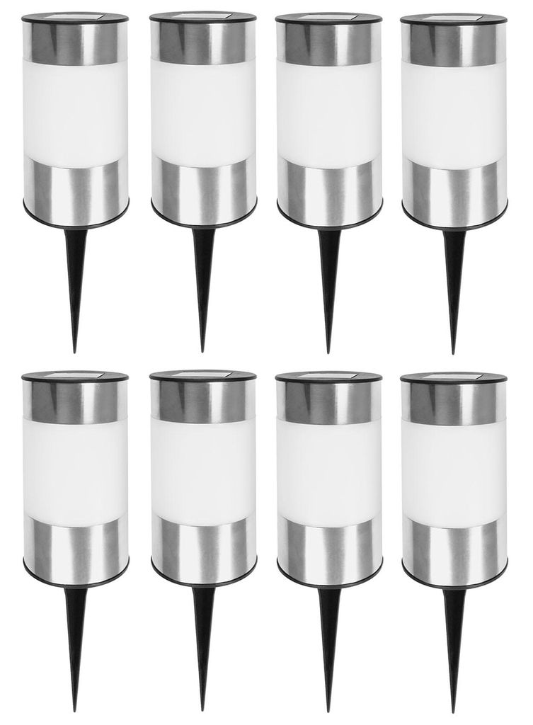 8x Solarleuchten Set mit Erdspieß IP44 Solarlampen LED Produktbild 
