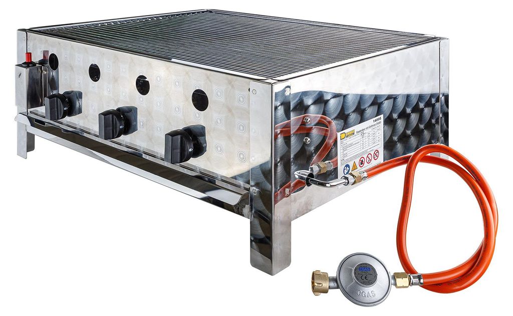Edelstahl Gasbräter / Gastrobräter mit Grillrost DGB3, Produktbild 