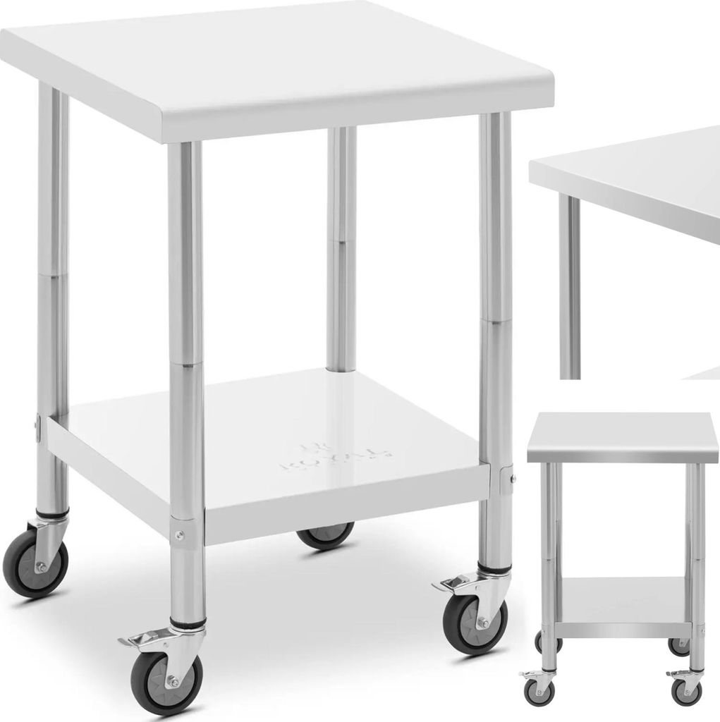 Expondo Royal Catering Tavolo in acciaio inox con rotelle - Immagine del prodotto 