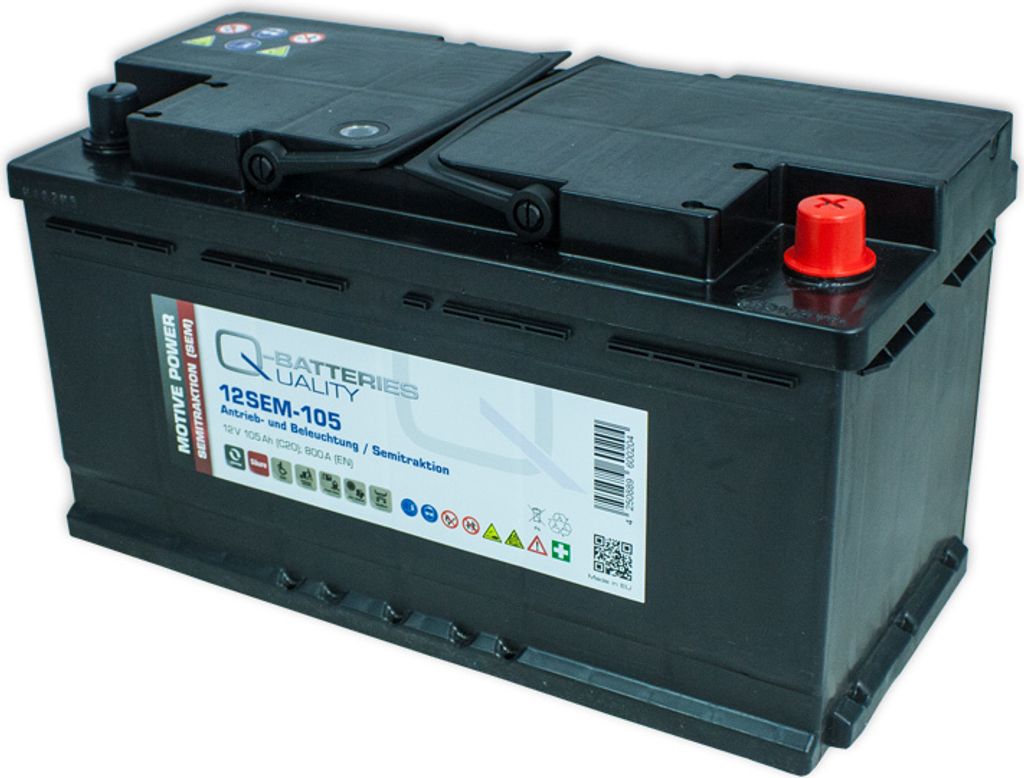Q-Batteries 12SEM-105 12V 105Ah Semitraktionsbatterie Produktbild 