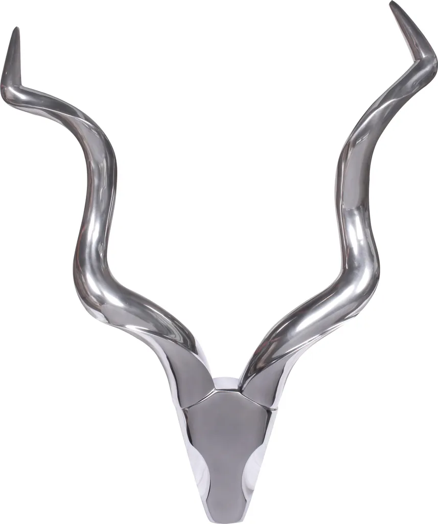 Décoration Murale Cerf 80cm en Aluminium Argenté sans Entretien Chic