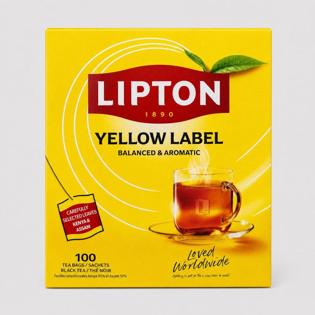 Lipton 1890 Yellow Label Schwarzer Tee – Balanced & Produktbild 
