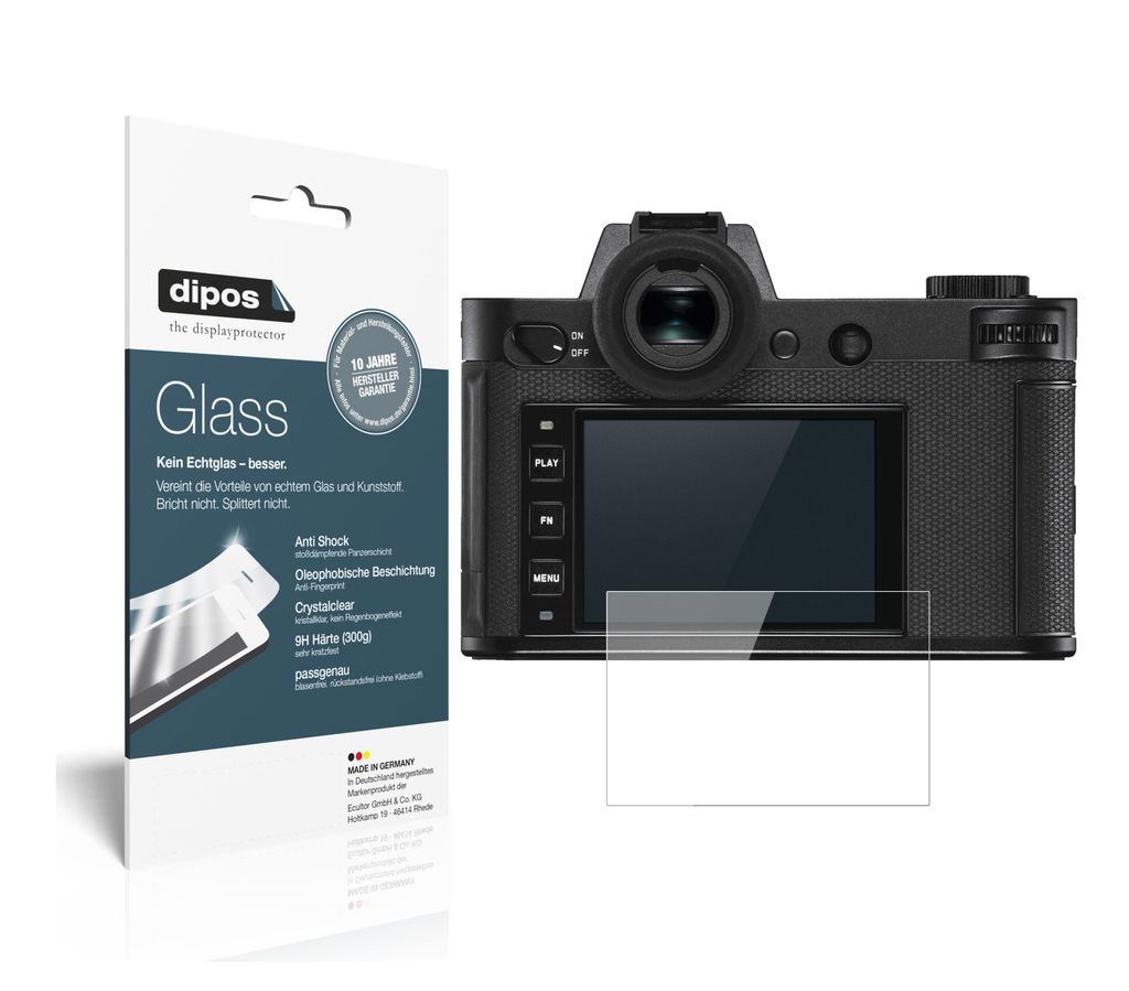 1x Schutzfolie für Leica SL2 - Anti-Shock 9H Folie dipos Glass Kunststoffglas