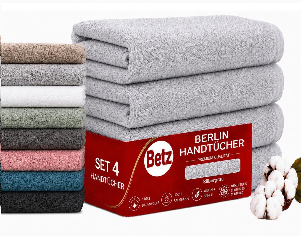 Betz BERLIN 4er Pack Handtücher Set Handtuch Größe 50x100 Produktbild 