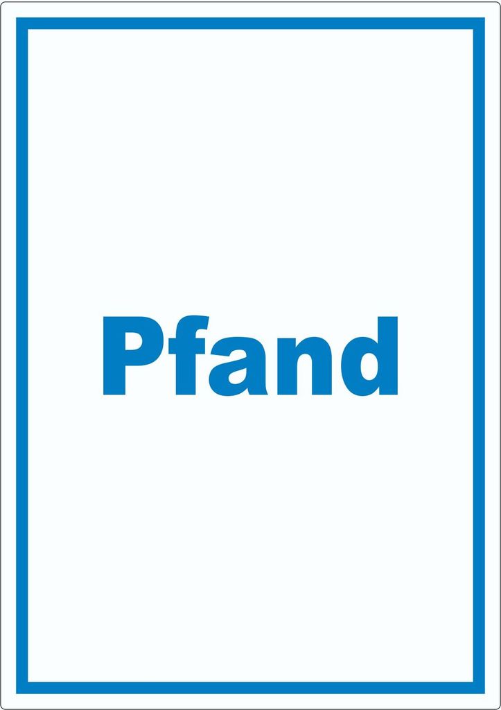 Pfand Mülltrennung Aufkleber mit Text A3 (297x420mm)