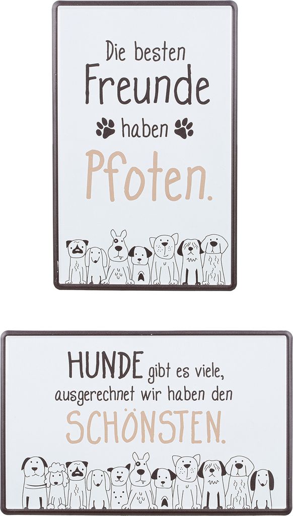 GILDE Schild, rechteckig, "Hundebande", Spruch, Metall, Obrázek produktu 