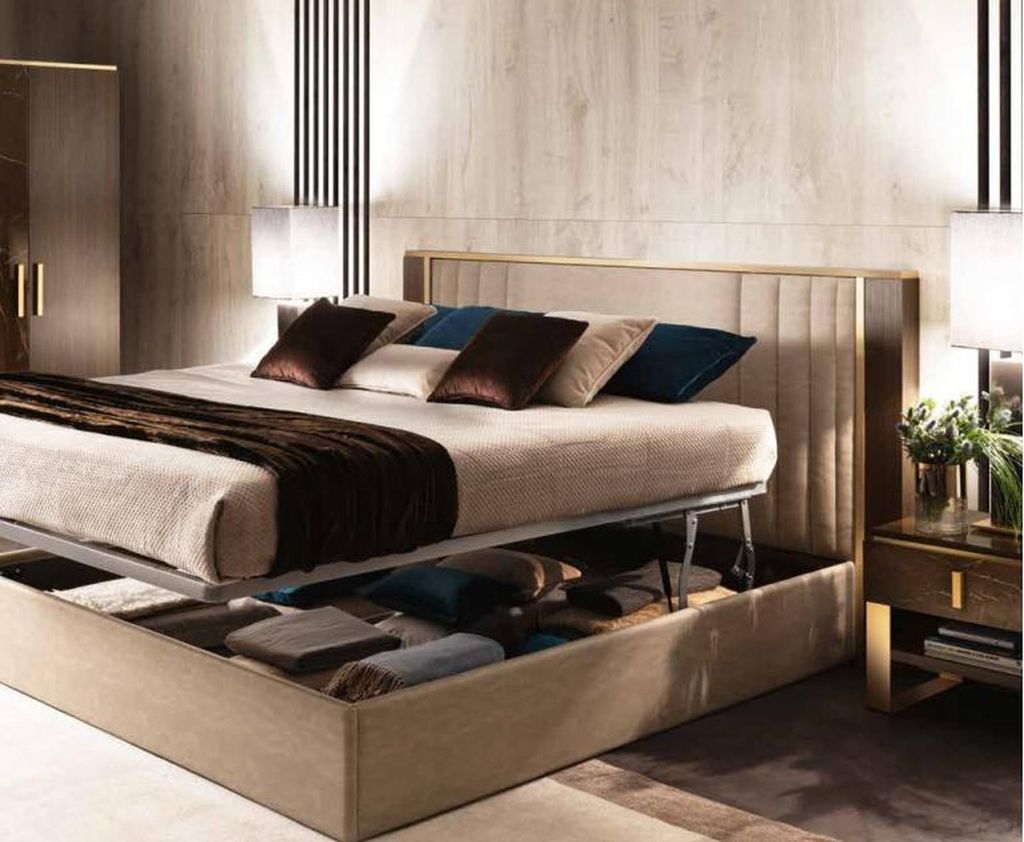 Bett 2x Nachttisch 3 tlg Schlafzimmer Set Design Modern Luxus Italienische Möbel