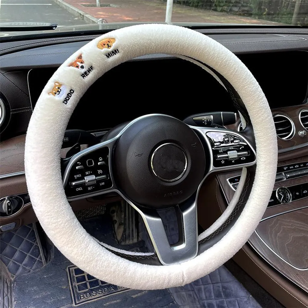 INF Coprivolante Montone Bianco 38cm | Vera Lana Morbida per Auto