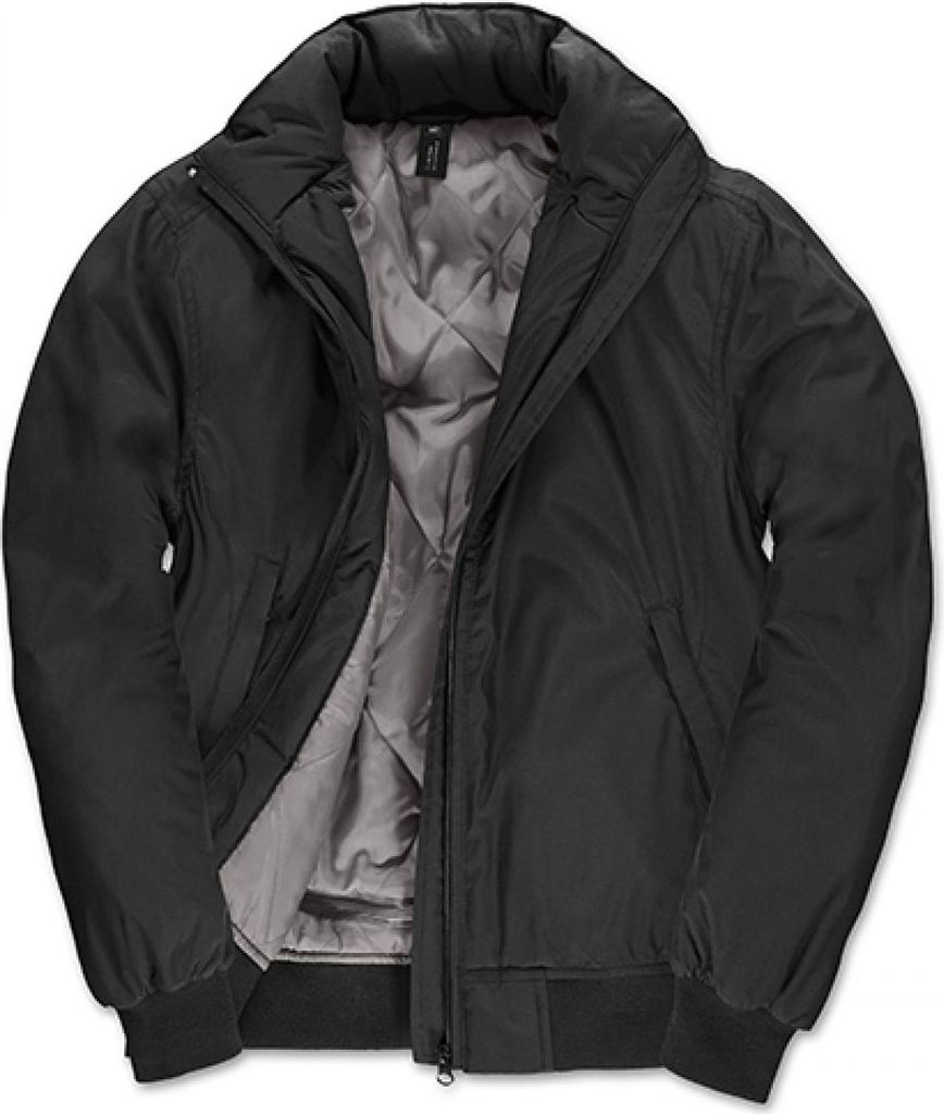 B&C JW962 | Damen Blouson-Jacke Crew Bomber - Farbe: Black/Warm Grey - Größe: XS