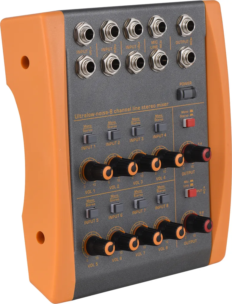 Console de mixage 8 canaux pour studio mobile et enregistrement guitare