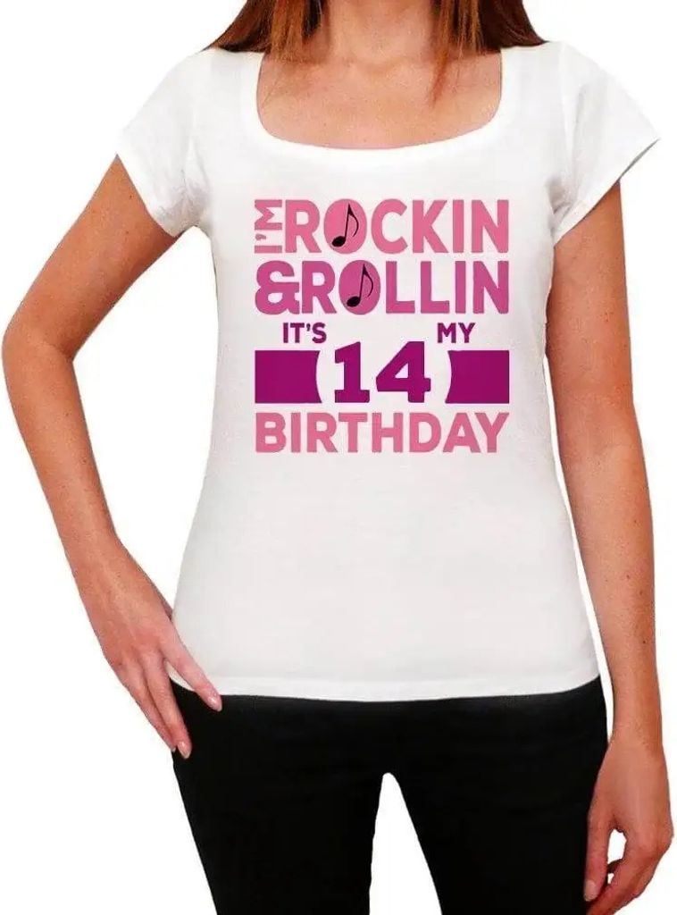 Damen Grafik T-Shirt Rockin' & rollin' es ist mein Geburtstag 14 – Rockin' & Rollin', It's My Birthday 14 – Geschenk 14. Geburtstag Jahrestag 1...