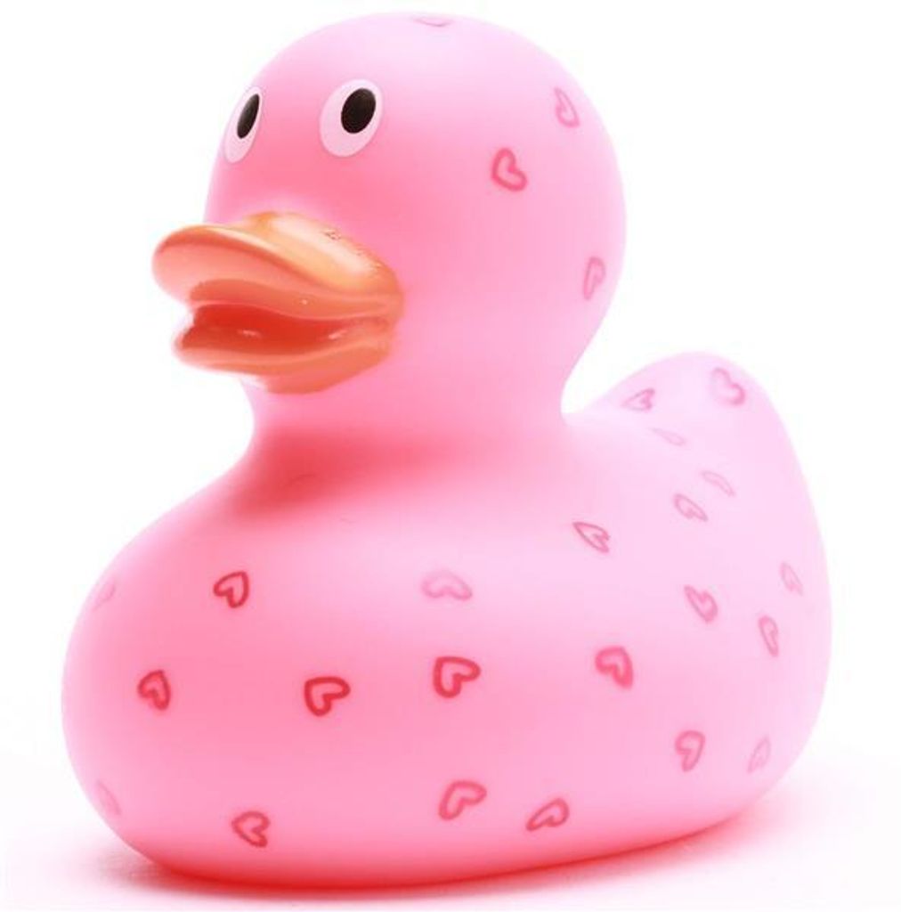 Badeente Herzchen - pink Vinyl 8,5 cm Quietscheente