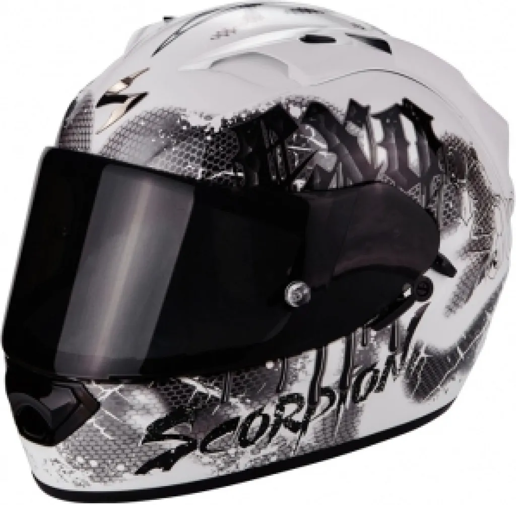 Casque Scorpion Exo-1200 Air Tenebris Blanc Perle et Argent Taille XXL